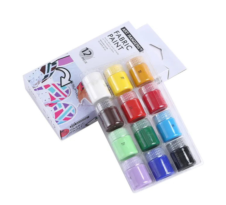 Набір фарб Art Rangers Fabric Paint для розпису тканини 12 кольорів по 15 мл (FAC1215), фото 1