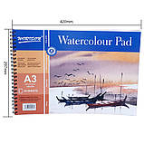 Альбом для акварелі WORISON Watercolor Pad формат А3 на спіралі 180г/м кв 24 аркуші (W510-А3), фото 2