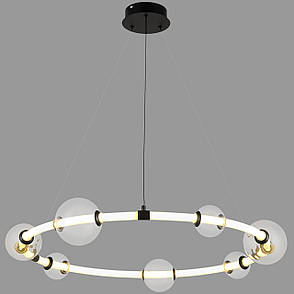 Підвісна чорна люстра 20W 3000К 75см (81-2021 (750) BK), фото 1