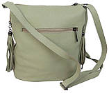 Сумка жіноча Borsacomoda на плече 25х22х11 см Салатовий (878.012), фото 4