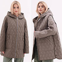 Легка жіноча стьобана двостороння куртка великих батальних розмірів 52-62 Corusky - фабричний Китай