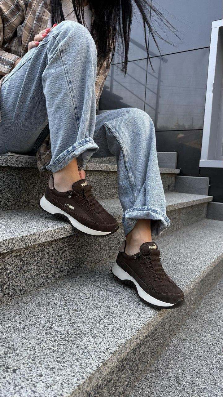 Кросівки жіночі, шоколадні, фото 1