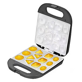 Апарат для приотування печива електричний Hoffmans HM-3020 13 форм 1400W Grey-Black (3_07384)