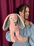 Зайчик середній рожевий 30см, фото 3