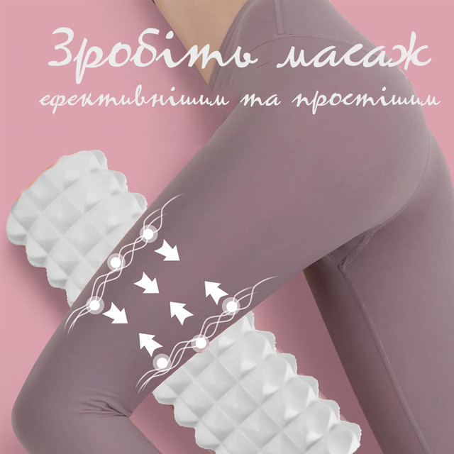 Масажний ролик (роллер) PowerPlay 4405 EVA Massage Roller Сірий (33x12см.) 1 6857283284 w640 h2048 12