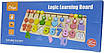 Логічна дошка розвиваюча іграшка для дітей 2в1 Сортер з цифрами і фігурами Лабіринт для гри та навчання, фото 7