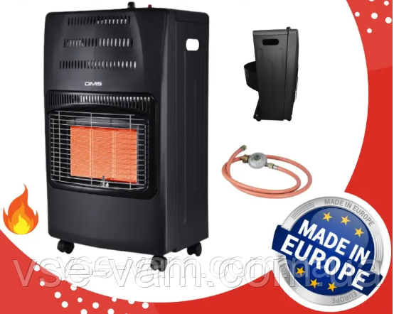 Німеччина газовий нагрівач конвектор DMS 4,2 квт + редуктор зі шлангом чорний колір, фото 1