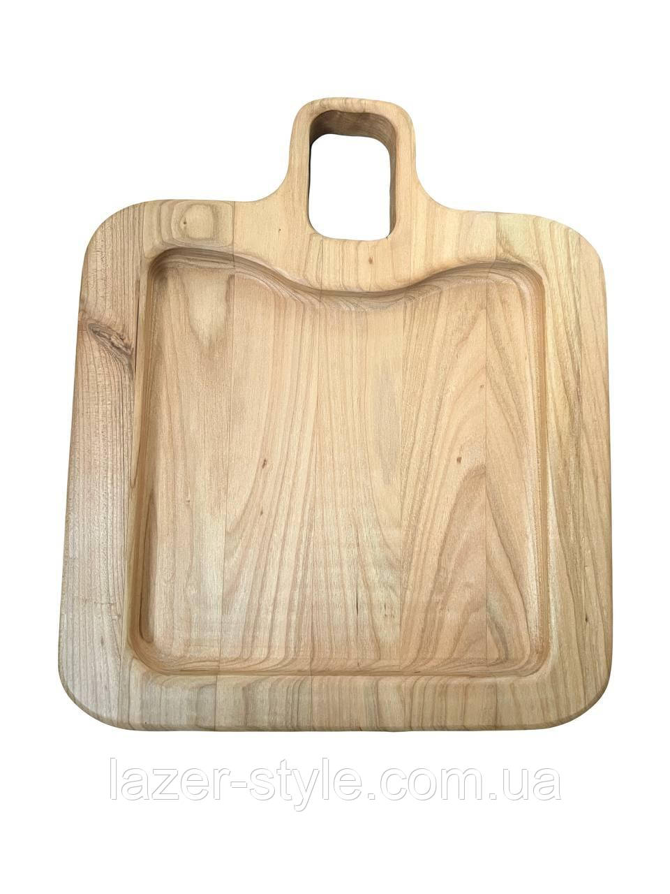 Менажниця з натурального дерева з ручкою широка, фото 1