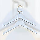 Дитячі плечики 32 см білі  з золотим гачком тремпеля для верхньго одягу суконь трикотажних виробів уп.5 шт, фото 3