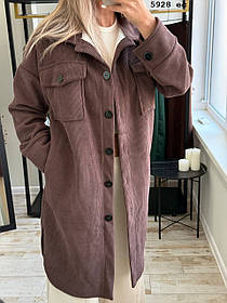 Кардиган вельвет на хутрі  норма та батал 5928 ес