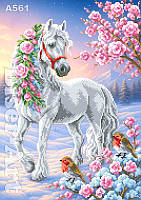 Схема вишивання бісером (хрестиком) A561 Білий коник