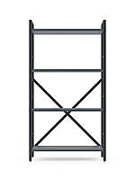 Стелаж Лофт 1100х600х240 Меткас, 35 кг/полицю, 4 полиці, ЛДСП, антрацит-антрацит