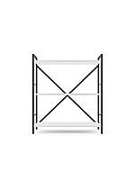 Стелаж Лофт 900х800х400 Меткас, 35 кг/полиця, 3 полиці, ЛДСП, антрацит-білий сніг