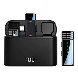 Бездротовий мікрофон петличний, Type-C, 2 шт в кейсі / Мікрофон петличка / Мікрофон для телефону