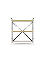 Стелаж Лофт 900х800х400 Меткас, 35 кг/полицю, 3 полиці, ЛДСП, антрацит-дуб артізан