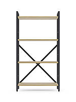 Стелаж Лофт 1100х600х240 Меткас, 35 кг/полицю, 4 полиці, ЛДСП, антрацит-дуб артізан