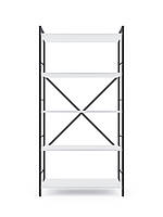 Стелаж Лофт 1600х800х400 Меткас, 35 кг/полицю, 5 полиць, ЛДСП, антрацит-білий сніг