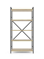 Стелаж Лофт 1600х800х400 Меткас, 35 кг/полицю, 5 полиць, ЛДСП, антрацит-дуб артізан