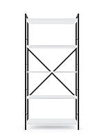 Стелаж Лофт 1700х800х350 Меткас, 35 кг/полицю, 5 полиць, ЛДСП, антрацит-білий сніг