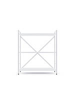 Стелаж Лофт 900х600х240 Меткас, 35 кг/полицю, 3 полиці, ЛДСП, білий-білий сніг