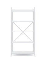 Стелаж Лофт 1600х800х400 Меткас, 35 кг/полицю, 5 полиць, ЛДСП, білий-білий сніг