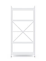 Стелаж Лофт 1700х800х350 Меткас, 35 кг/полицю, 5 полиць, ЛДСП, білий-білий сніг