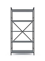 Стелаж Лофт 1600х800х400 Меткас, 35 кг/полицю, 5 полиць, ЛДСП, антрацит-антрацит