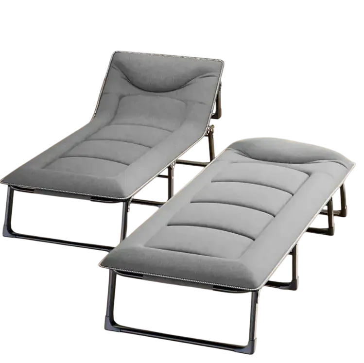 Розкладне ліжко (розкладачка) з вбудованим матрацом LEOBRO Grey (LB-FB-S1-GRY)