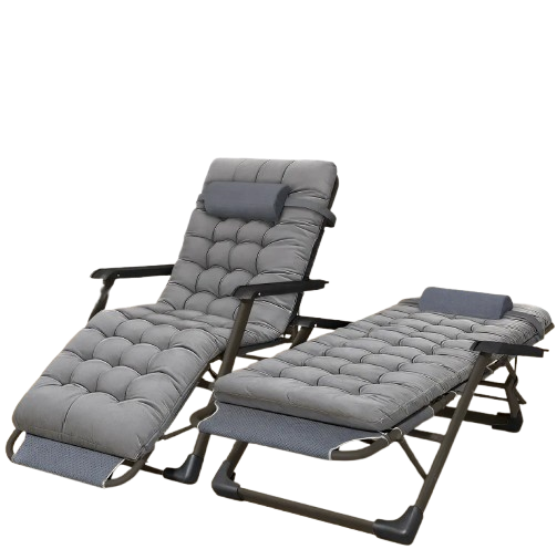 Розкладне крісло ліжко з подушкою LEOBRO Темно-сірий (LB-FCB-G1-GRY)