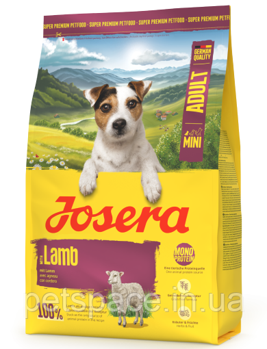 Корм Josera Mini Adult Lamb (беззерновий для дрібних порід з ягням) 900г., фото 1