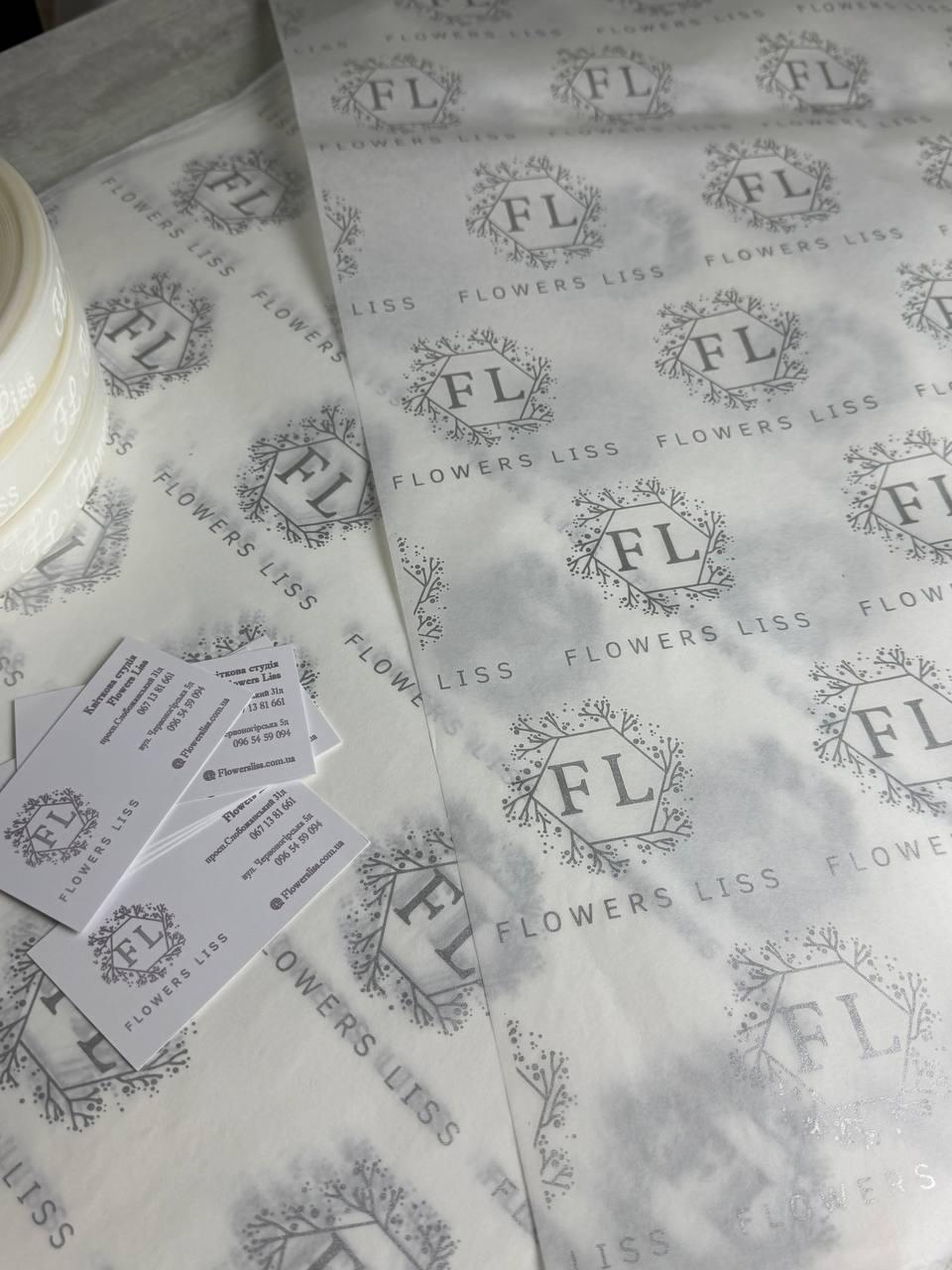 Якісний папір тіш'ю щільністю 22г 50×70 см оптом Пакувальний папір з Вашим логотипом 10000 шт, фото 1