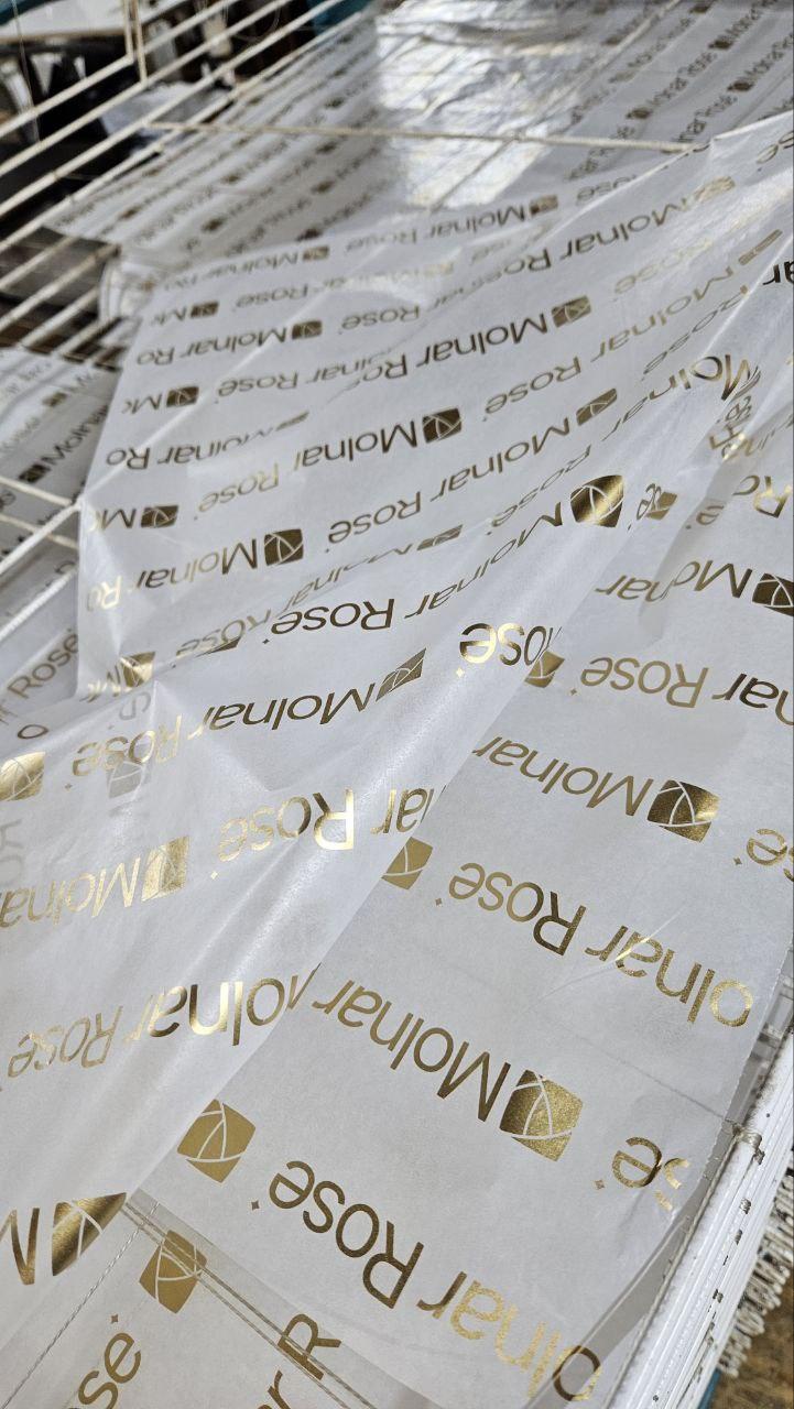 Тішью папір водостійкий 24г 50х70 см Пакувальний папір з вашим фірмовим логотипом, фото 1