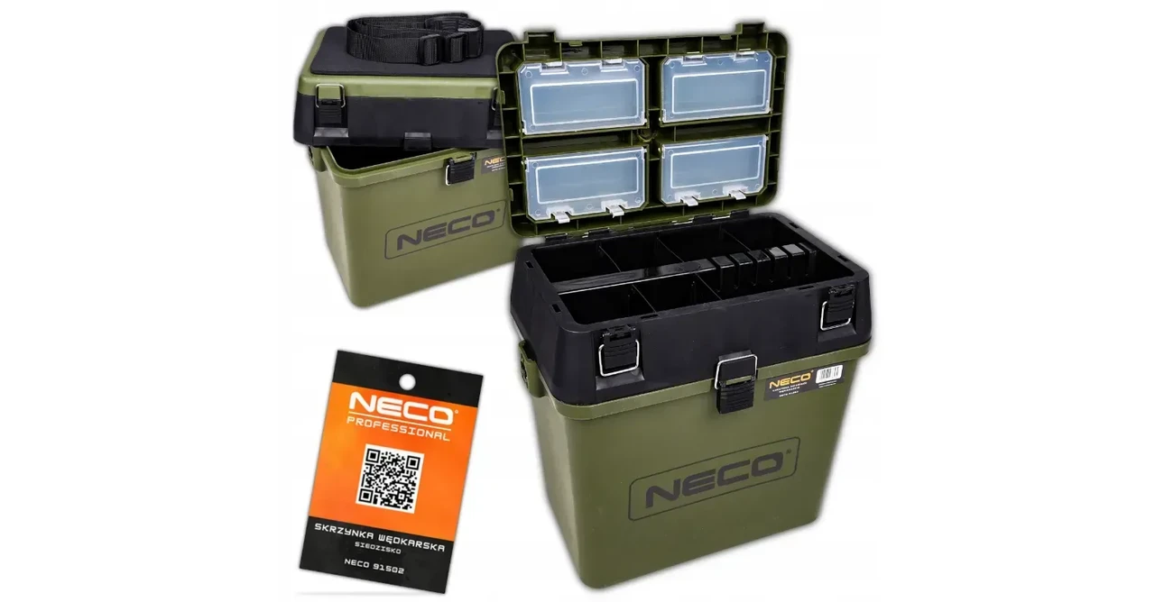 Сидіння стілець для зимової риболовлі Neco 91502, 140 кг, ящик-кошик для риболовлі Польща