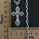 Чоловічий срібний ланцюг якір і хрестик з жостким вушком зі срібла. Якірний цепочка і срібло 925 проба 55 см, фото 5