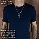 Чоловічий срібний ланцюг якір і хрестик з жостким вушком зі срібла. Якірний цепочка і срібло 925 проба 55 см, фото 8