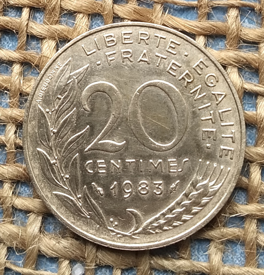20 сантимiв 1983 року францiя, фото 1