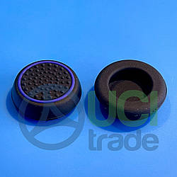 Силіконові накладки на стіки геймпаду PS5 PS4 Xbox та ін. (пара — 2 шт.) Чорні з фіолетовою окантовкою