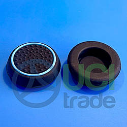 Силіконові накладки на стіки геймпаду PS5 PS4 Xbox та ін. (пара — 2 шт.) Чорні з блакитною окантовкою