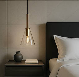 Підвісний світильник зі скляним плафоном під одну лампу Е14 IP20 800P3232A-1 (170*300) CL E14