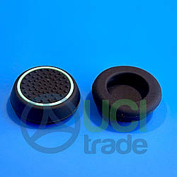 Силіконові накладки на стіки геймпаду PS5 PS4 Xbox та ін. (пара — 2 шт.) Чорні з салатовою окантовкою