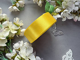 Атласна стрічка 2,5 см, 36 ярд (близько 33 м), жовтого кольору оптом