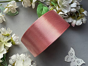 Стрічка атласна 4 см, 36 ярд, рожева пудра