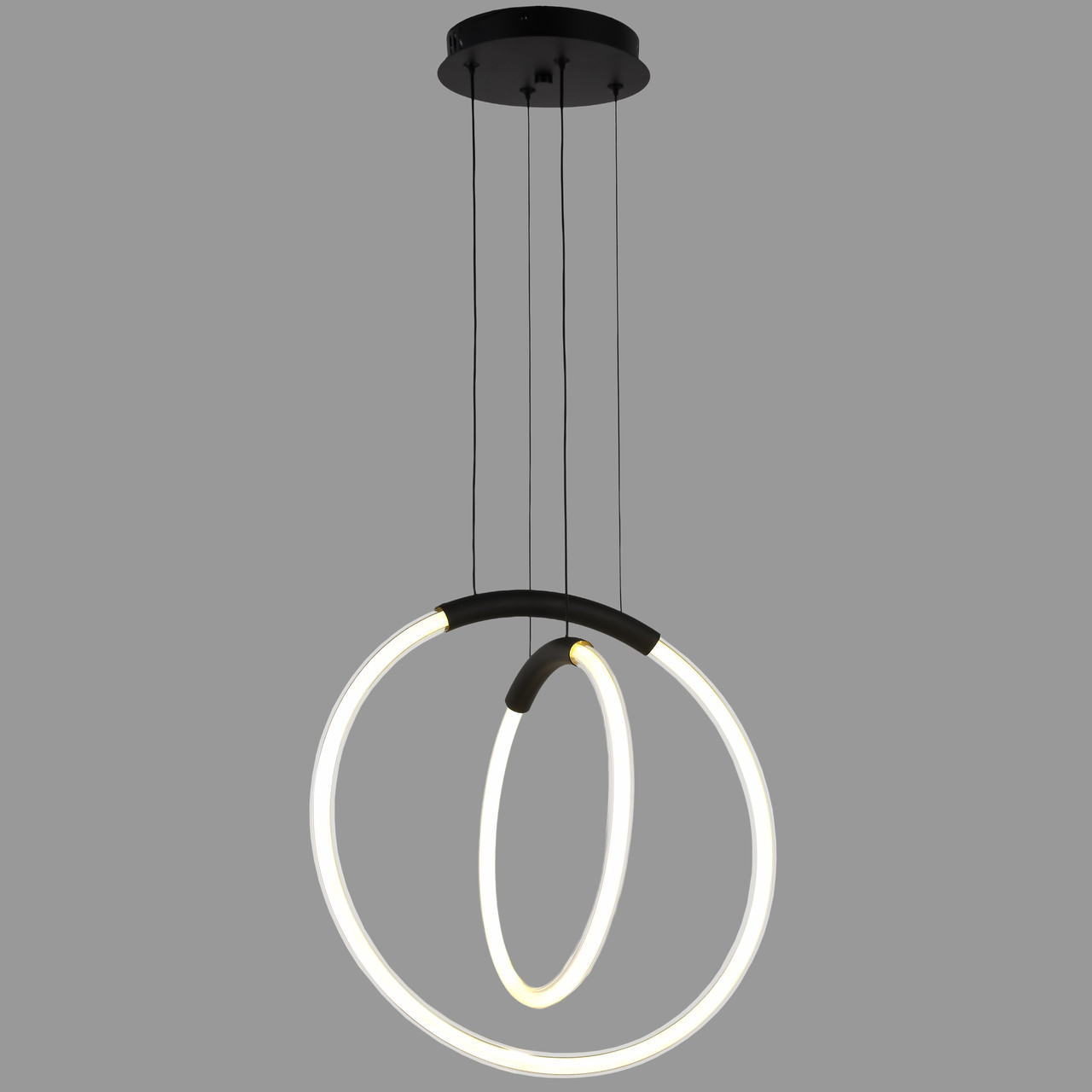 Підвісна led люстра 26W в чорному кольорі (81-2022 (300+400) BK)