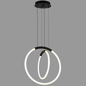 Підвісна led люстра 26W в чорному кольорі (81-2022 (300+400) BK), фото 1