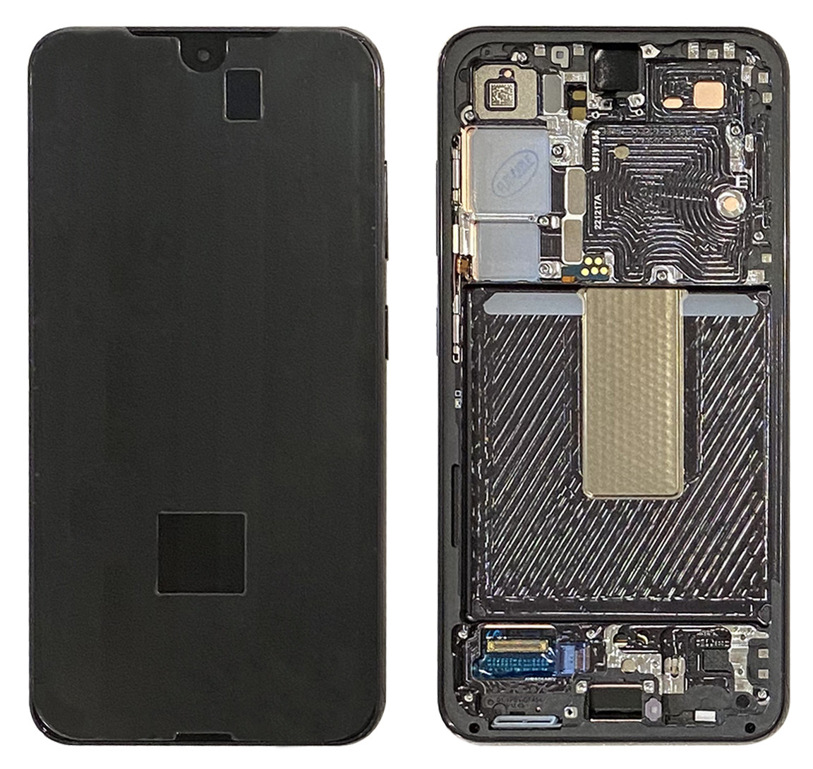 Дисплейний модуль (екран) для Samsung S911 Galaxy S23 5G Чорний з рамкою Оригінал У рамці 100% SERVICE PACK, фото 1