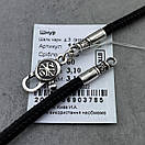 Чоловічий ланцюжок зі срібним замком і хрестик срібло з жорстким вушком. Шовковий ювелірний шнурок і кулон, фото 10