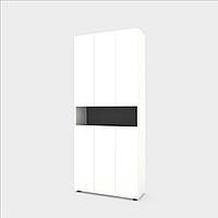 Шафа розпашна Metkas Home B001 900x350x2130, ЛДСП Білий Сніг-Антрацит (MB001WA)