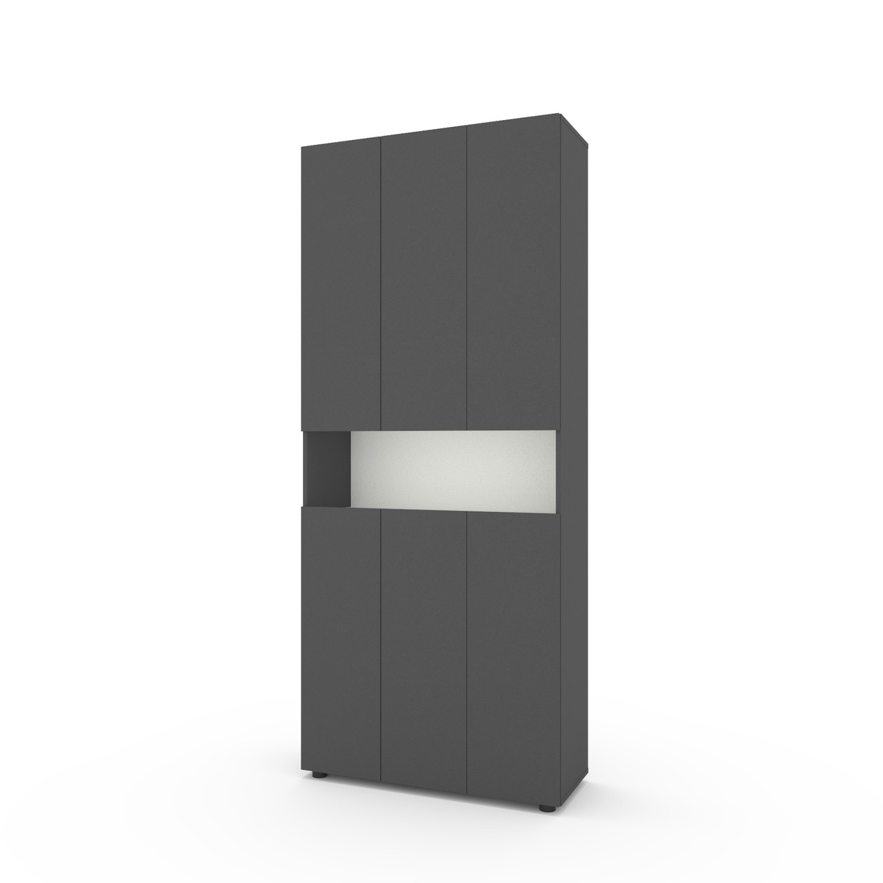 Шафа розпашна Metkas Home B001 900x350x2130, ЛДСП Антрацит-Білий Сніг (MB001AW)