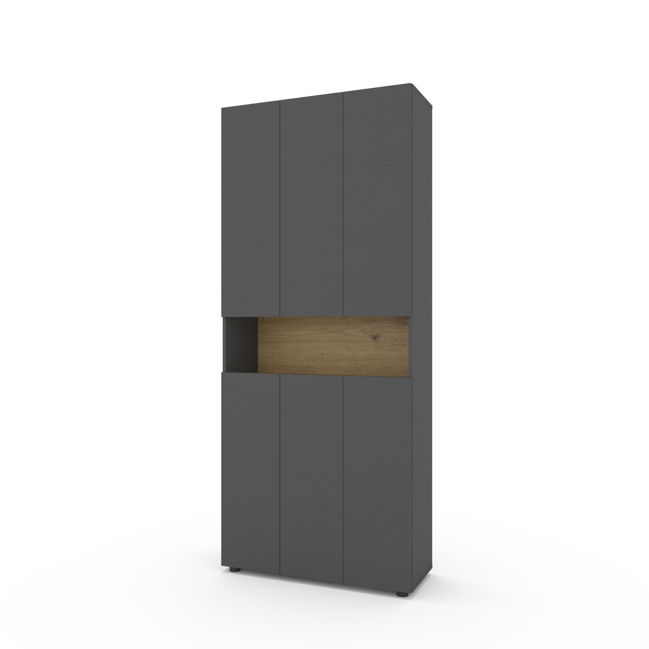 Шафа розпашна Metkas Home B001 900x350x2130, ЛДСП Антрацит-Дуб Артізан (MB001ADA)