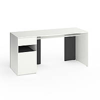 Стіл письмовий Metkas Home В031L, 1600х600х760 мм, ЛДСП Білий сніг-Антрацит (МB031LWA)
